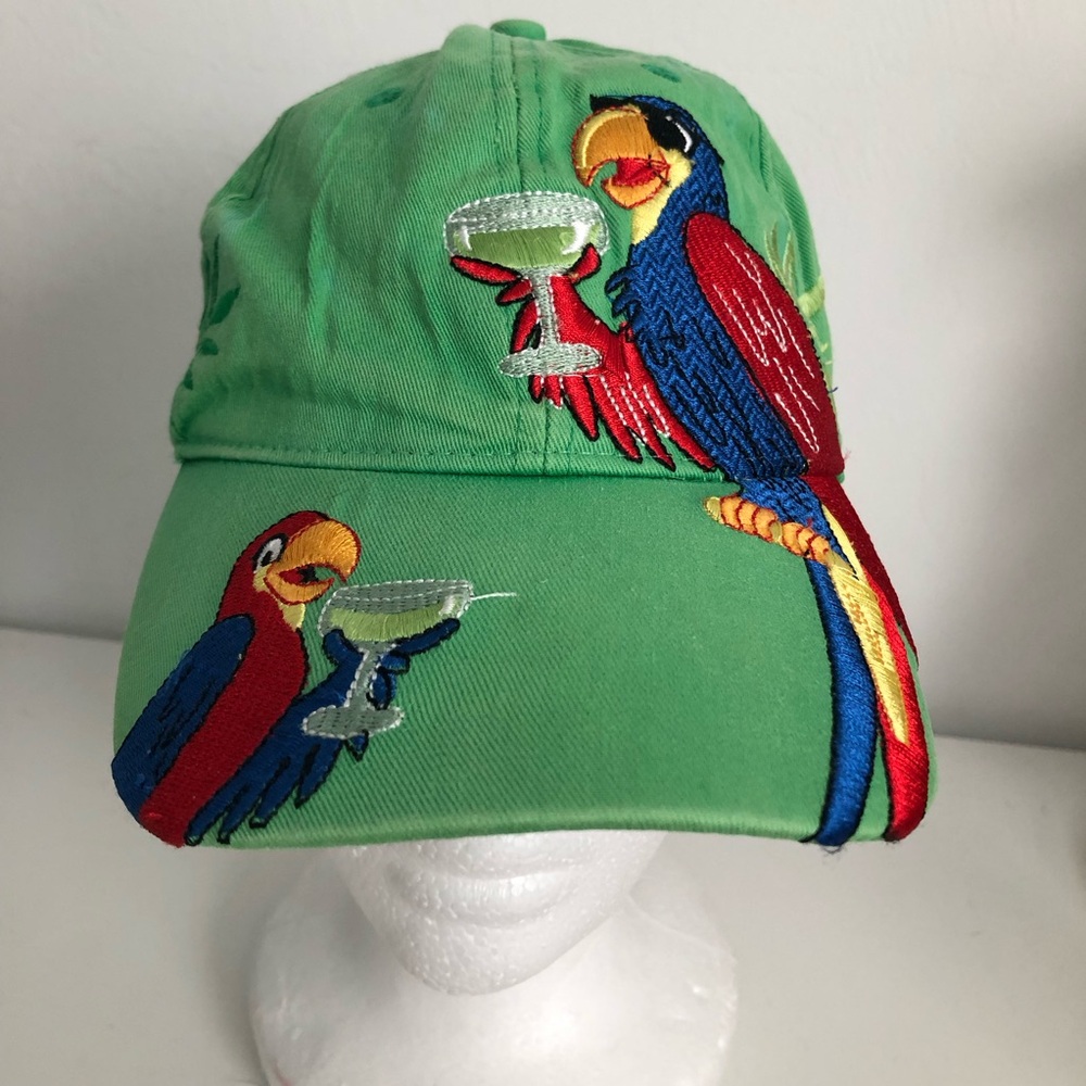 Margaritaville Green Parrot Embroidered Cap - Bird Design